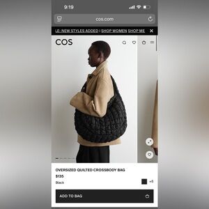 COS // Oversized quilted bag // Black